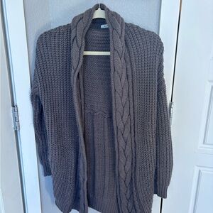 Urban Outfitters Brown Cable Knit Cardigan